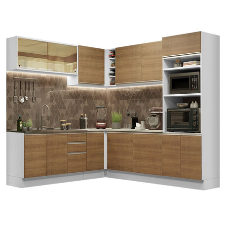 Cocina Integral Glamy Marron 459x225cm sin Mesón y sin Estufa - COCINAS | Bylmo