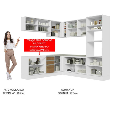 Cocina Integral Glamy Marron 459x225cm sin Mesón y sin Estufa - COCINAS | Bylmo