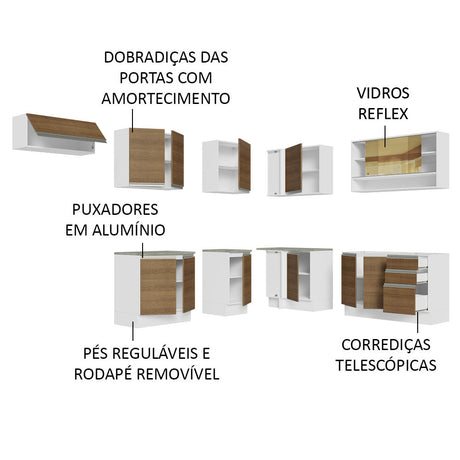 Cocina Integral Glamy Marron 469x225cm sin Mesón y sin Estufa - COCINAS | Bylmo