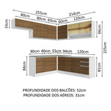 Cocina Integral Glamy Marron 469x225cm sin Mesón y sin Estufa - COCINAS | Bylmo