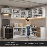 Cocina Integral Glamy Marron 469x225cm sin Mesón y sin Estufa - COCINAS | Bylmo