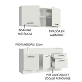 Cocina Integral Agata Blanco 150x225cm sin Mesón y sin Estufa - COCINAS | Bylmo