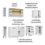 Cocina Integral Agata Da Themis Blanco 220x225cm con Mesón de Madera y sin Estufa - COCINAS | Bylmo