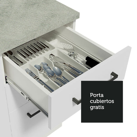 Cocina Integral Agata Blanco 260x225cm sin Mesón y sin Estufa - COCINAS | Bylmo