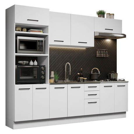 Cocina Integral Agata Blanco 270x225cm sin Mesón con Dos Muebles Superiores y sin Estufa - COCINAS | Bylmo