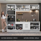 Cocina Integral Agata Blanco 270x225cm sin Mesón con Dso Muebles Inferiores y sin Estufa - COCINAS | Bylmo