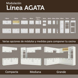 Cocina Integral Agata Blanco 270x225cm sin Mesón con Un Mueble para Horno y sin Estufa - COCINAS | Bylmo