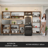 Cocina Integral Emily Blanco 293x186cm con Mesón de Madera y sin Estufa - COCINAS | Bylmo