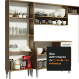 Cocina Integral Emily Blanco 293x186cm con Mesón de Madera y sin Estufa - COCINAS | Bylmo