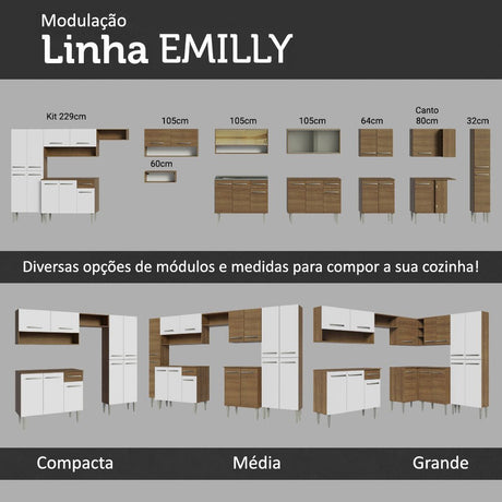 Cocina Integral Emily Blanco 293x186cm con Mesón de Acero Inoxidable y sin Estufa - COCINAS | Bylmo