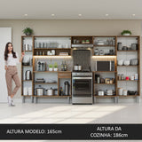 Cocina Integral Emily Marron 325x186cm con Mesón de Madera y sin Estufa - COCINAS | Bylmo