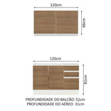 Cocina Integral Glamy Marron 120x225cm sin Mesón y sin Estufa - COCINAS | Bylmo
