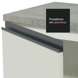Cocina Integral Glamy Blanco 120x225cm con Mesón de Acero Inoxidable con Dos Cajones y sin Estufa - COCINAS | Bylmo