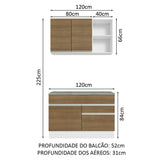 Cocina Integral Glamy Marron 120x225cm con Mesón de Acero Inoxidable con Dos Cajones y sin Estufa - COCINAS | Bylmo