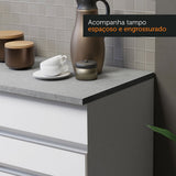 Cocina Integral Glamy Blanco 150x225cm con Mesón de Acero Inoxidable y sin Estufa - COCINAS | Bylmo