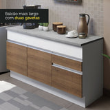Cocina Integral Glamy Marron 150x225cm con Mesón de Madera y sin Estufa - COCINAS | Bylmo