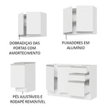 Cocina Integral Glamy Blanco 160x225cm sin Mesón con Tres Cajones y sin Estufa - COCINAS | Bylmo