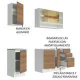 Cocina Integral Glamy Marron 160x225cm sin Mesón con Once Entrepaños y sin Estufa - COCINAS | Bylmo