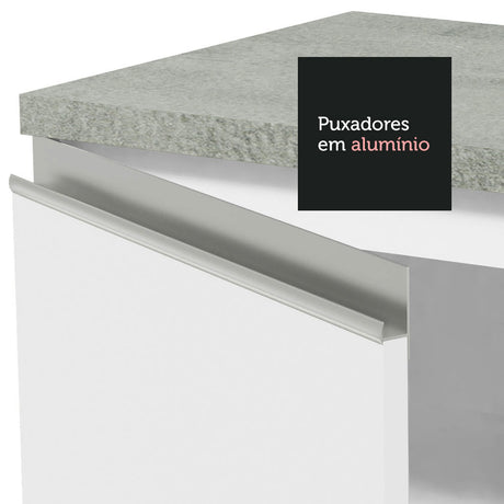 Cocina Integral Glamy Blanco 160x225cm sin Mesón sin Cajones y sin Estufa - COCINAS | Bylmo