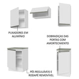 Cocina Integral Glamy Blanco 160x225cm sin Mesón sin Cajones y sin Estufa - COCINAS | Bylmo