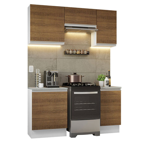 Cocina Integral Glamy Marron 160x225cm sin Mesón y sin Estufa - COCINAS | Bylmo