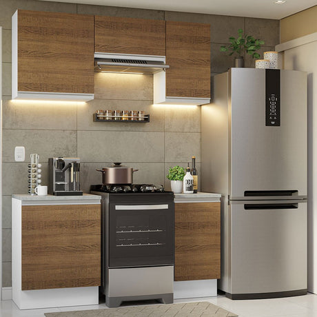 Cocina Integral Glamy Marron 160x225cm sin Mesón y sin Estufa - COCINAS | Bylmo