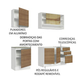 Cocina Integral Glamy Marron 180x225cm sin Mesón con Once Entrepaños y sin Estufa - COCINAS | Bylmo