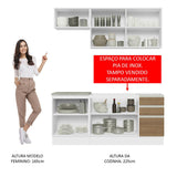 Cocina Integral Glamy Marron 180x225cm sin Mesón con Nueve Entrepaños y sin Estufa - COCINAS | Bylmo
