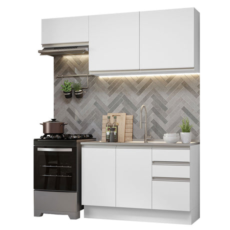 Cocina Integral Glamy Blanco 180x225cm sin Mesón y sin Estufa - COCINAS | Bylmo