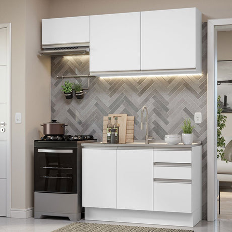 Cocina Integral Glamy Blanco 180x225cm sin Mesón y sin Estufa - COCINAS | Bylmo