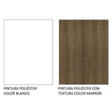 Cocina Integral Glamy Marron 180x225cm con Mesón de Acero Inoxidable con Diez Entepaños y sin Estufa