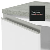 Cocina Integral Glamy Blanco 180x225cm con Mesón de Acero Inoxidable y sin Estufa - COCINAS | Bylmo