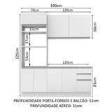 Cocina Integral Laura Blanco 190x225cm sin Mesón y sin Estufa - COCINAS | Bylmo