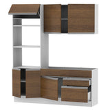 Cocina Integral Livia Marron 190x225cm sin Mesón y sin Estufa - COCINAS | Bylmo