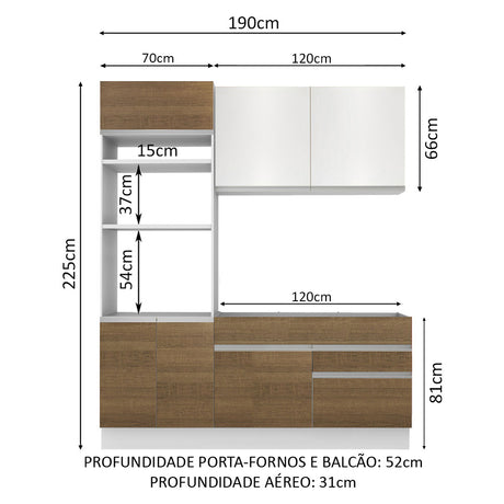 Cocina Integral Livia Blanco 190x225cm sin Mesón y sin Estufa - COCINAS | Bylmo