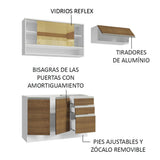 Cocina Integral Glamy Marron 200x225cm sin Mesón con Tres Cajones y sin Estufa - COCINAS | Bylmo