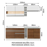 Cocina Integral Parma Blanco 220x225cm sin Mesón con Seis Puertas y sin Estufa - COCINAS | Bylmo