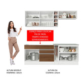 Cocina Integral Parma Blanco 220x225cm sin Mesón con Seis Puertas y sin Estufa - COCINAS | Bylmo