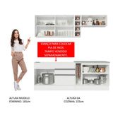 Cocina Integral Parma Marron y Blanco 220x225cm sin Mesón con Seis Puertas y sin Estufa - COCINAS | Bylmo