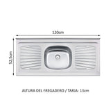 Cocina Integral Glamy Marron 240x225cm con Mesón de Acero Inoxidable y sin Estufa - COCINAS | Bylmo