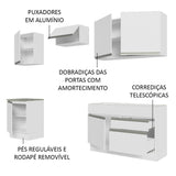Cocina Integral Glamy Blanco 240x225cm sin Mesón con Seis Puertas y sin Estufa - COCINAS | Bylmo