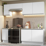 Cocina Integral Glamy Blanco 240x225cm sin Mesón y sin Estufa - COCINAS | Bylmo