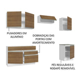 Cocina Integral Glamy Marron 260x225cm sin Mesón con Siete Puertas y sin Estufa - COCINAS | Bylmo