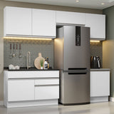 Cocina Integral Glamy Blanco 260x225cm sin Mesón y sin Estufa - COCINAS | Bylmo