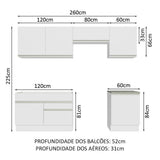 Cocina Integral Glamy Blanco 260x225cm sin Mesón y sin Estufa - COCINAS | Bylmo