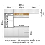 Cocina Integral Marselha Blanco 270x225cm sin Mesón y sin Estufa - COCINAS | Bylmo