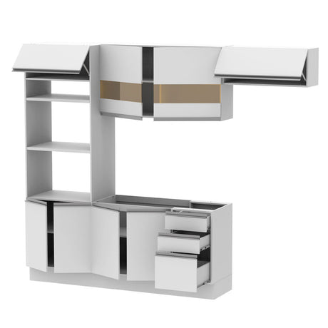 Cocina Integral Marselha Blanco 270x225cm sin Mesón y sin Estufa - COCINAS | Bylmo