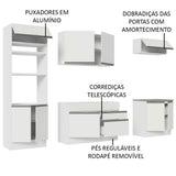 Cocina Integral Glamy Blanco 270x225cm sin Mesón con Nueve Puertas y sin Estufa - COCINAS | Bylmo