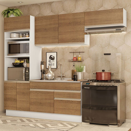 Cocina Integral Glamy Marron 270x225cm sin Mesón y sin Estufa - COCINAS | Bylmo