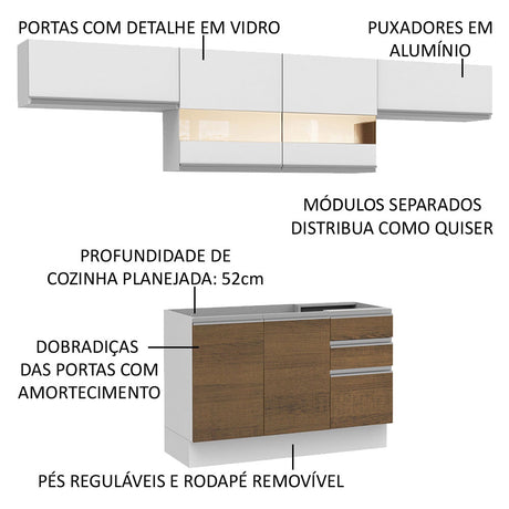 Cocina Integral Marina Blanco 280x225cm sin Mesón y sin Estufa - COCINAS | Bylmo